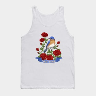 New York State Bluebird and Rose Tank Top